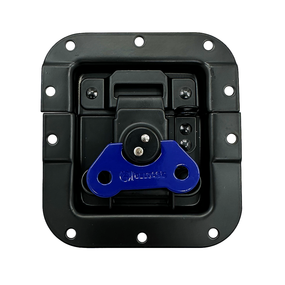 BELCASE BC-01BL-blk-blue, замок-бабочка средний, под профиль, черный+синий