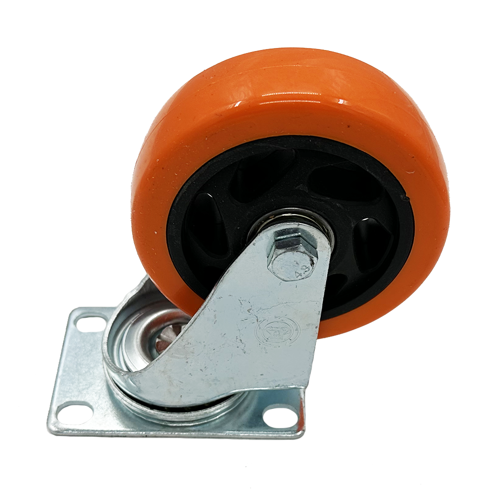 BELCASE BC-100PVC, колесо поворотное, без тормоза, диаметр: 100мм., оранжевое