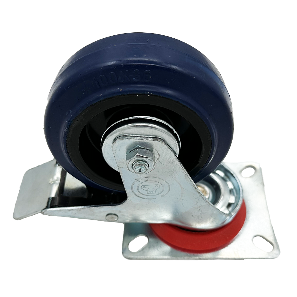 BELCASE BC-100ER-B, колесо поворотное, с тормозом, диаметр: 100мм., синее